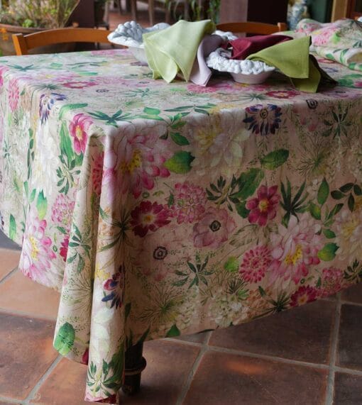 Mantel de lino "La Vie En Rose" - Imagen 2