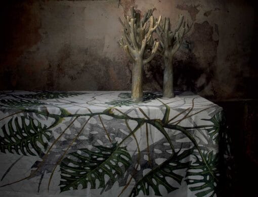 Mantel monsteria lino algodón