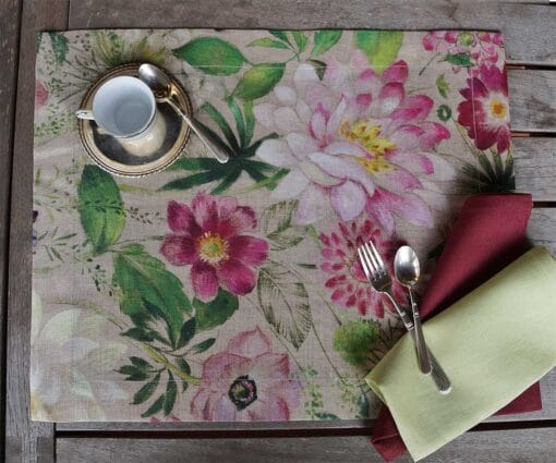 Individual La Vie En Rose - 100% lino estampado