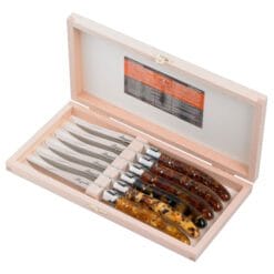 Alternative view of Cuchillos Laguiole para carne – Hoja Lisa De 2.5mm – Acrílico Traslucido