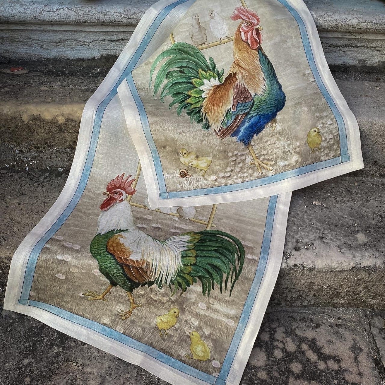 Camino de mesa Roosters 3- la bottega di casa