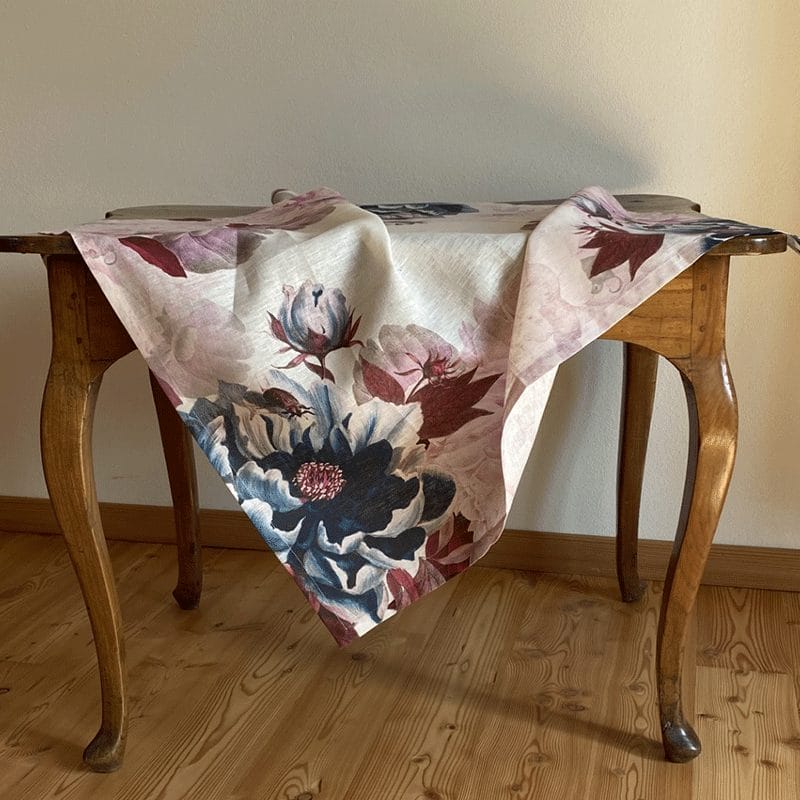 Mantel de lino Peonia Azul