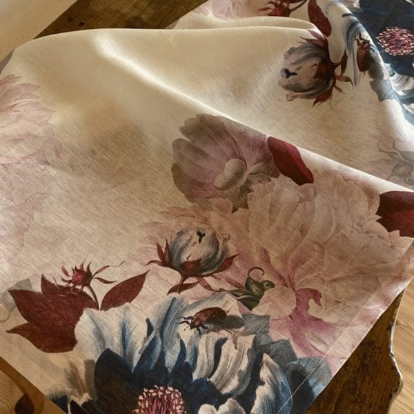 Mantel de lino Peonia Azul