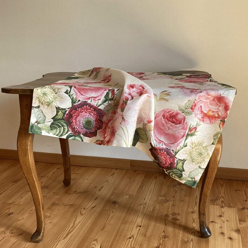 Mantel de lino Rosas