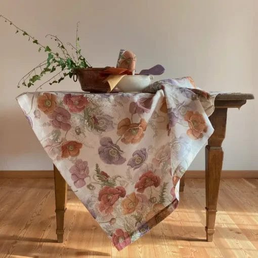 Mantel de lino plastificado Poppy