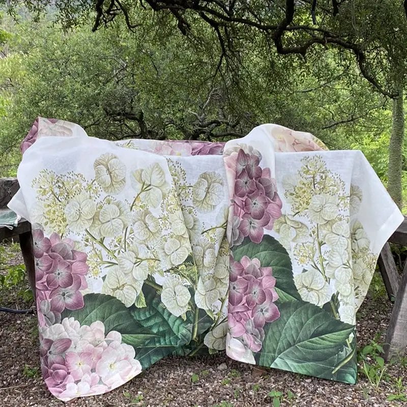 Mantel de lino Hortensias