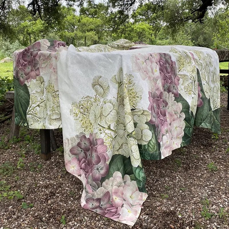 Mantel de lino Hortensias