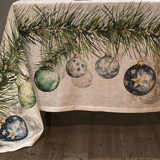 Mantel de lino Esferas navideñas