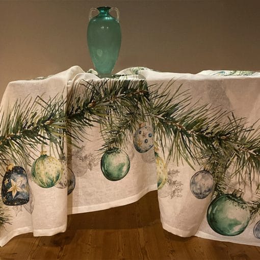 Mantel de lino Esferas navideñas