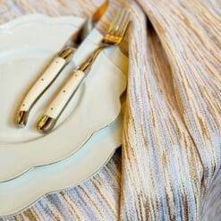 Mantel Tracce - Mistolino y lurex