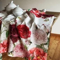 Mantel de lino Rosas rojas
