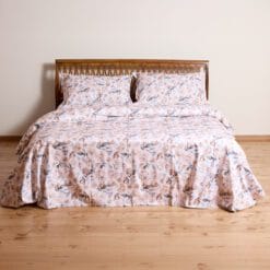 Juego de funda de edredón Peonia café