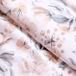 Juego de funda de edredón Peonia café