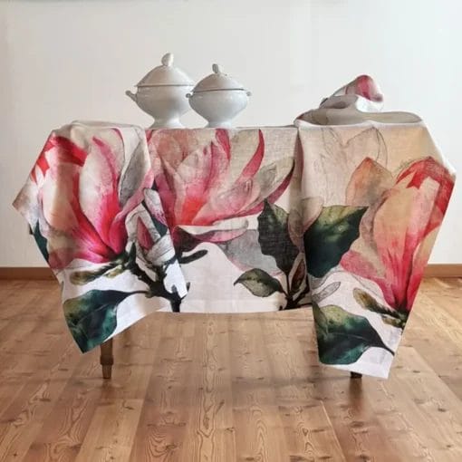 Mantel de lino Magnolia Rosa