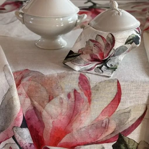 Mantel de lino Magnolia Rosa