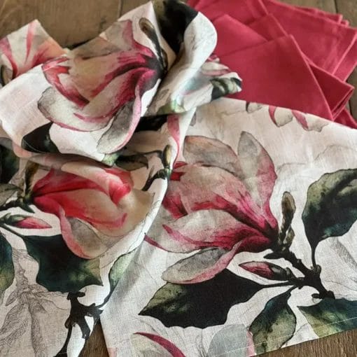Servilleta de lino Magnolia Rosa