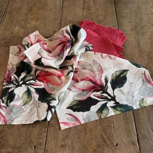 Servilleta de lino Magnolia Rosa