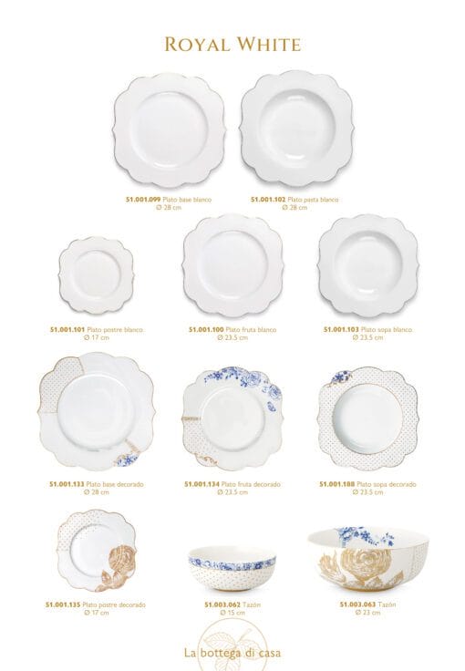 Vajilla de porcelana Royal White - Imagen 3