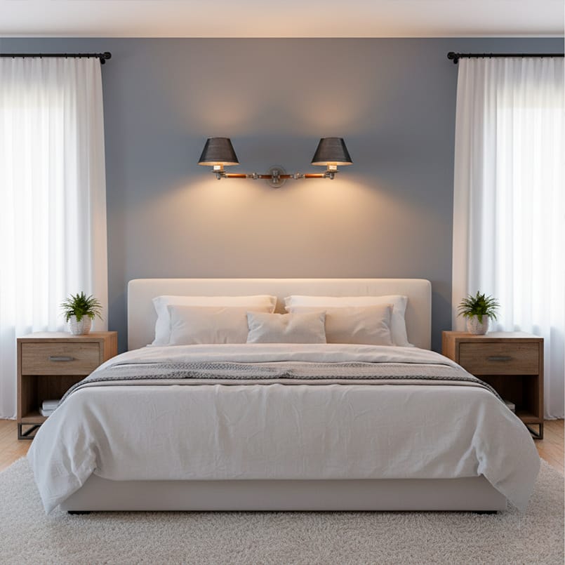 Arbotante de 2 brazos de madera